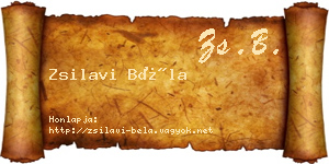 Zsilavi Béla névjegykártya